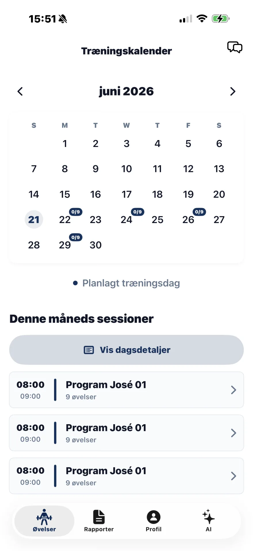Deres plan, dag for dag