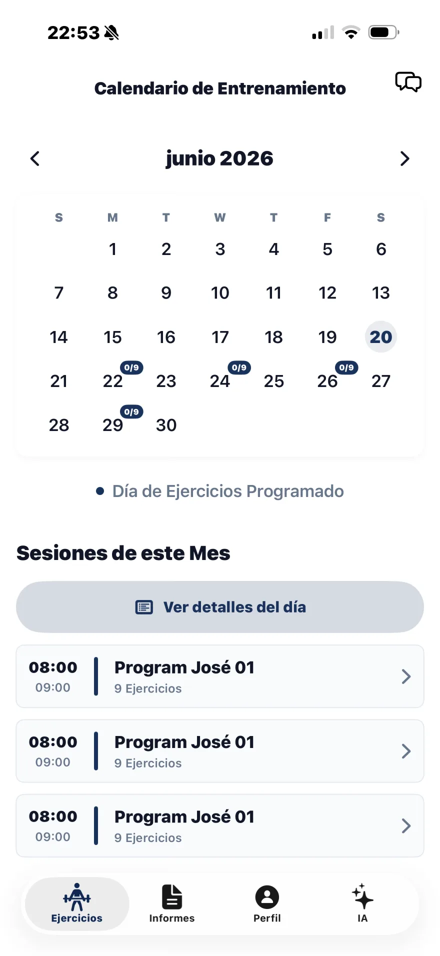 Su plan, día a día