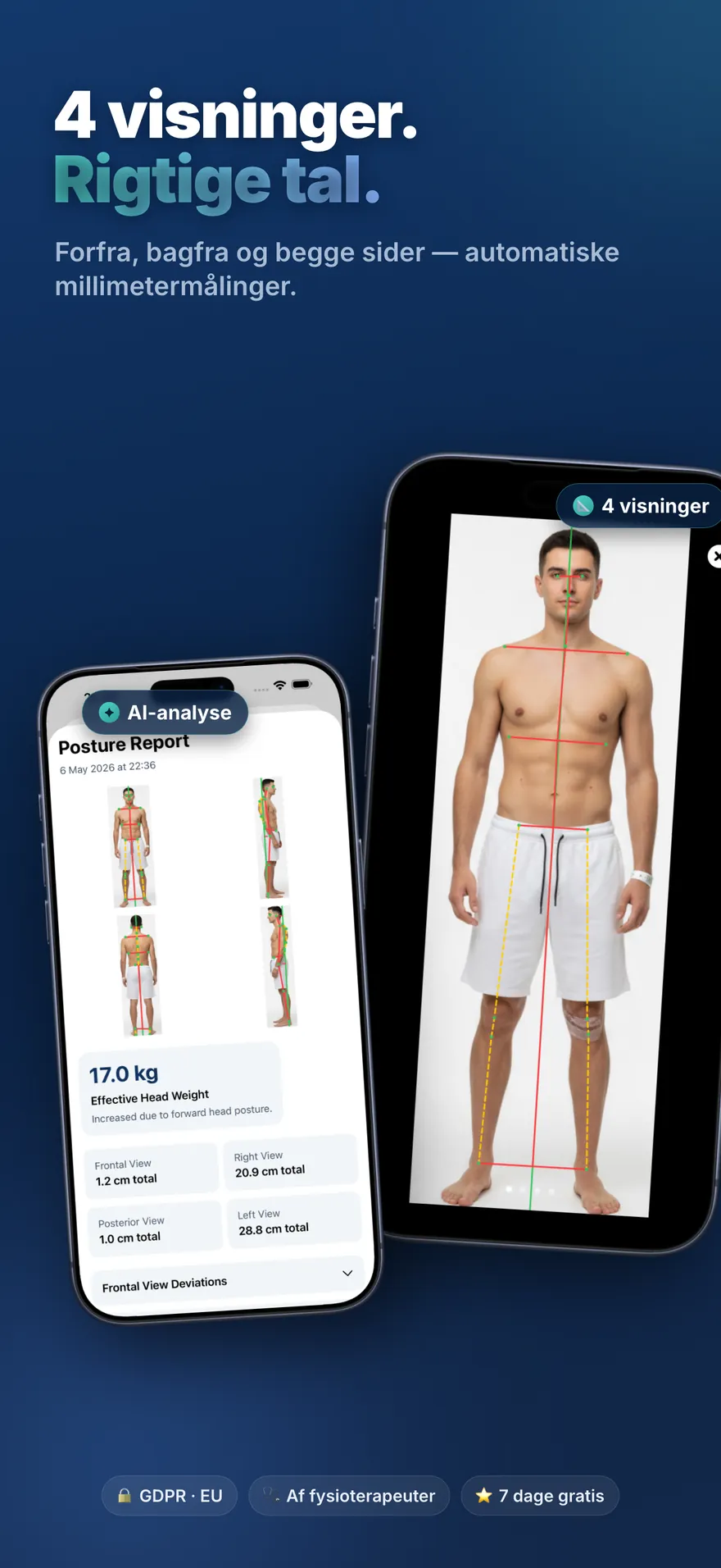 PostureSync-skærm — holdningsanalyse med AI