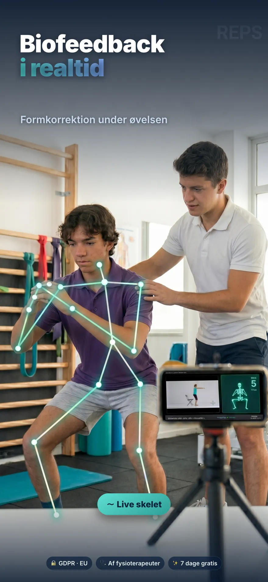 Biofeedback i realtid med live-skelet