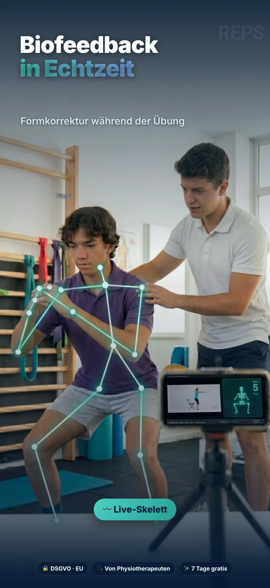 Echtzeit-Biofeedback mit Live-Skelett