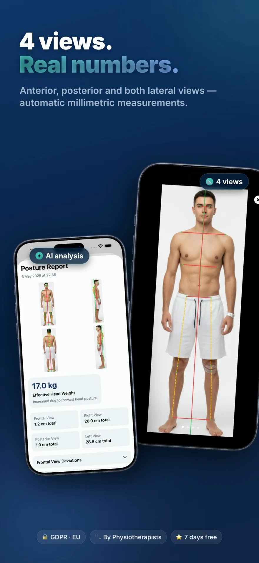 PostureSync screen — posture analysis with AI