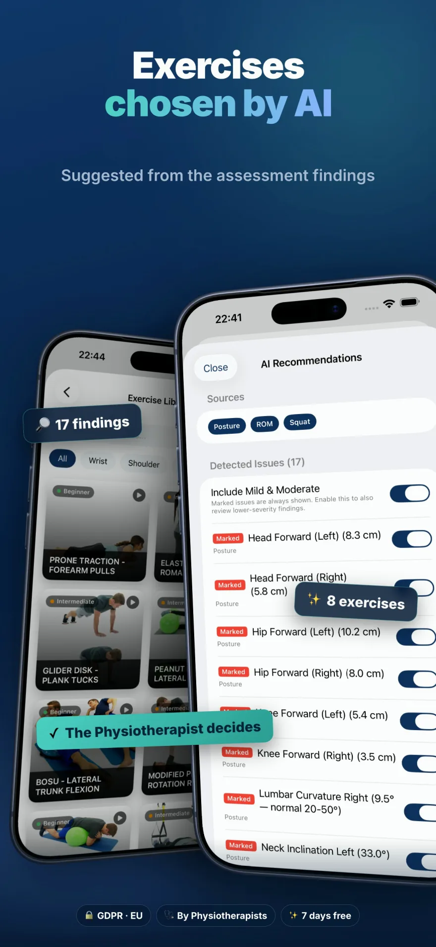 AI exercise recommendations