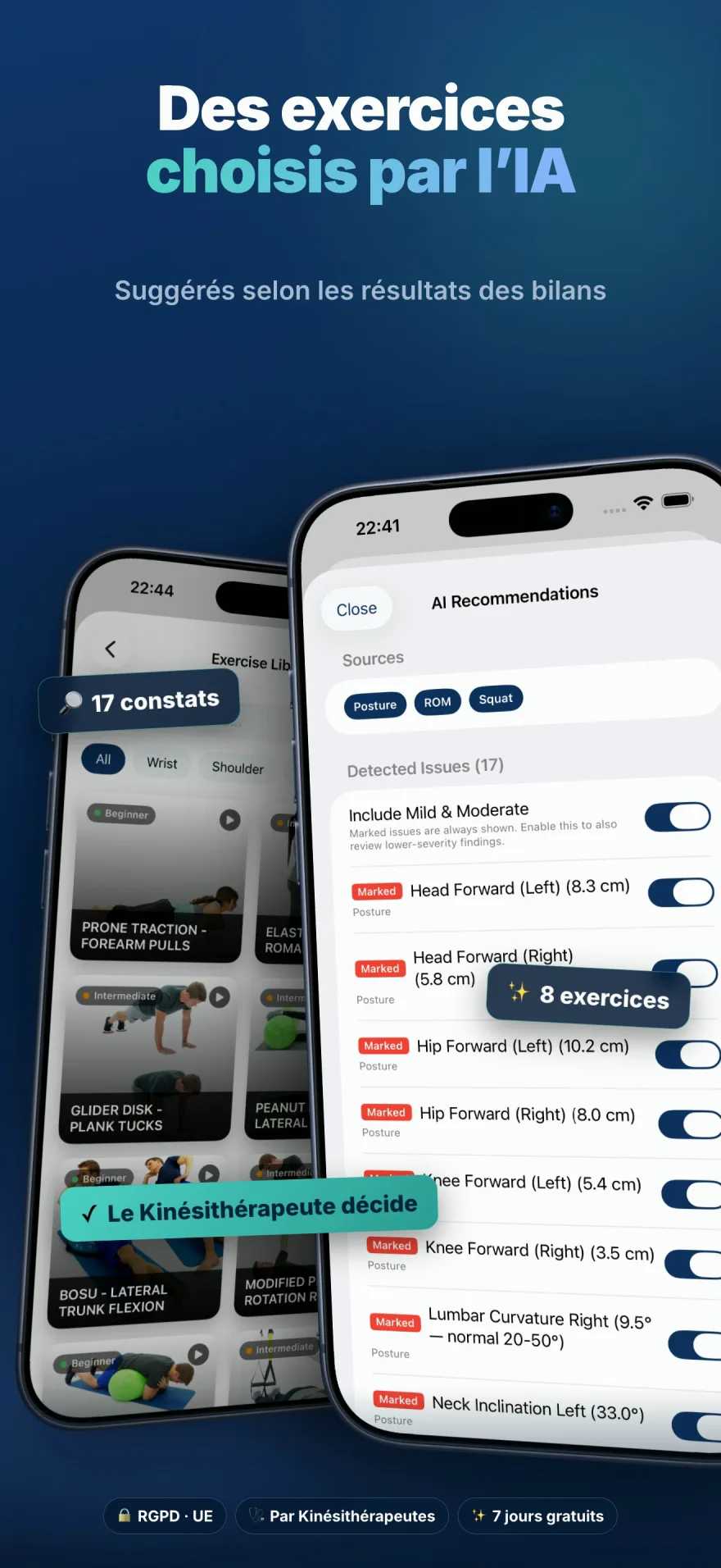 Recommandations d'exercices par IA